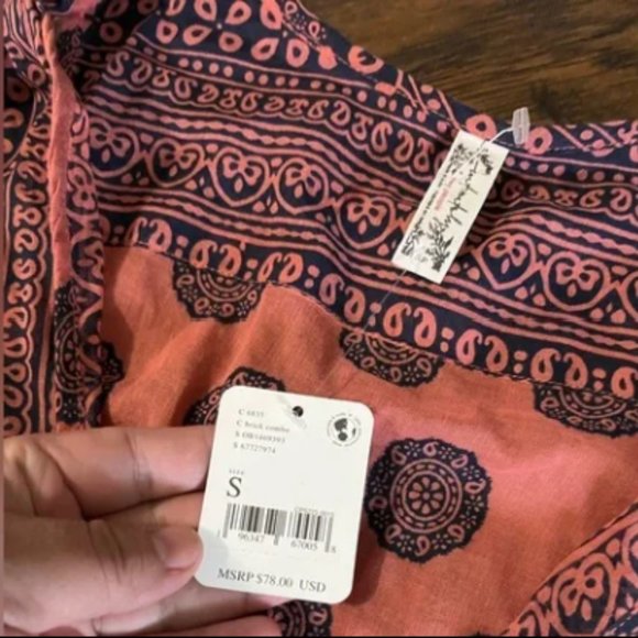 Intimately Free People Soul Of The Sun Boho Bodysuit In Brick Combo. S. NWT! - Picture 2 of 8